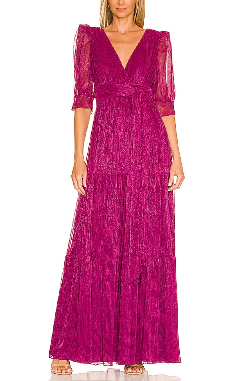 Tularosa Shimmering Deep Fuchsia Jainey Maxi Dress Size S